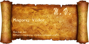 Magony Vidor névjegykártya